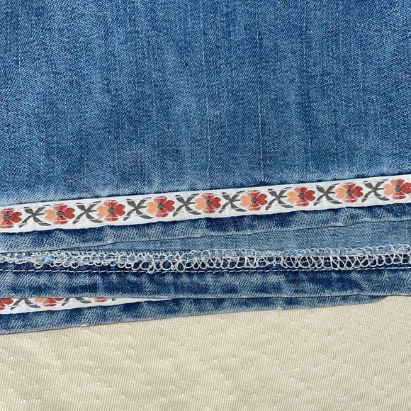 Thrift Find!! Jean shorts with adorable ribbon border!! - Picture 3 of 3